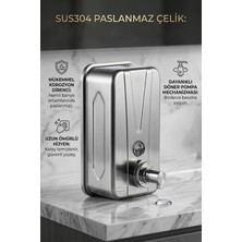 Banyom Home SUS304 Paslanmaz Çelik Köpük Sabunluk 1000 ml - Duvar Tipi Köpük Verici Dispanser