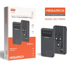 Megatech MG-PW10S 10.000 Mah Siyah Powerbank Digital Gösterge Hızlı Şarj