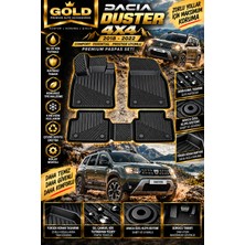 Gold Dacia Duster 4x4 2018-2022 Uyumlu 3D Tpe Oto Paspas – Araca Özel Tam Uyumlu, Havuzlu, Kokusuz, Kaymaz 4 Parça Set