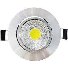 K2 KSL240 5W Krom Kasa Cob LED Armatür 6500K Beyaz 450 Lümen 230V Ac IP20 Iç Mekan Spot Aydınlatma