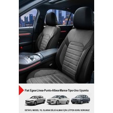 Gm Design Alcantara Serisi Lüks Oto Koltuk Kılıfı - (Fiat Egea-Linea-Punto-Albea-Tipo-Uno Uyumlu)