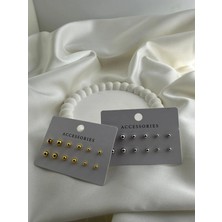 GREENSEA Gold ve Gümüş Kadın Top Küpe