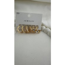 GREENSEA Kadın Gold 6 Lı Küpe Seti