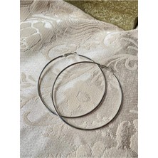 Atelier Seda Silver Ince Büyük Boy Halka Küpe