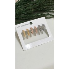 Gizemli Aksesuar Kadın Gold Gümüş Bronz Çoklu Halka Küpe Seti