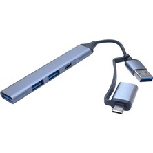 Leonpro USB 3.0 Hub + Type C Otg 3 Port USB  1 Port Type C Girişli Otg Hub