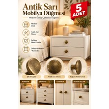 Haskan Yuvarlak Düğme Kulp Antik Sarı 5 Adet