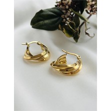 Milena Accessories Çelik Üçlü Halka Küpe