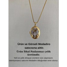 Modadiro Çelik Anka Kapaklı Kolye Gold
