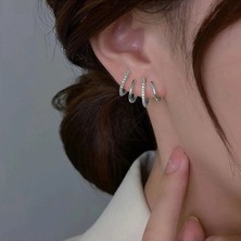 Nazlı Jewelry Zirkon Taşlı Altın Kaplama Pençe Küpe