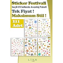 Liyacraft 211 Parça Sticker Seti,çiçek, Hayvan, Ilkbahar & Yaz Temalı Laptop, Defter, Planner Etiketleri