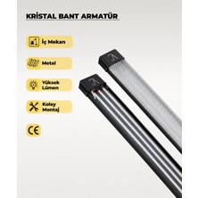 AC Aydınlatma 80W Siyah Kristal LED Bant Armatür 6500K Beyaz Işık – 120 cm