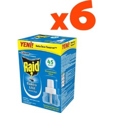 Raid 35 ml Elektro Likit Yedek 6'lı Set Uzun Süreli Koruma ile Sineksiz Gece Sağlar