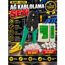 RJ45 RJ11 Ağ Kablolama Seti Kablo Sıkma Pensesi Test Cihazı Soyma Aparatı 50 Adet RJ45 Konnektör 50 Adet Koruma Koveri