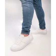 Vestora Beyaz Hakiki Deri Günlük Unisex Sneaker Spor Ayakkabı