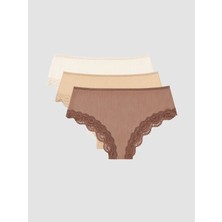 Lc Waikiki Yeni Sezon Kahverengi Dantel Detaylı Bikini Külot 3'lü