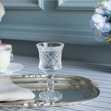 Madame Coco Aron Cam Ayaklı Kahve Yanı Bardağı Seti 4 Adet Şık Desenli