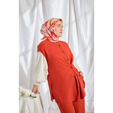 Silk Home Twill Ipek Eşarp Soyut Kırmızı