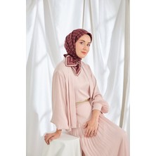 Silk Home Twill Ipek Eşarp Monogram Bordo