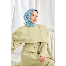 Silk Home Twill Ipek Eşarp Geometric Pattern Mavi