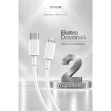 Simex iPhone 11-12-13-14 Uyumlu USB To Lightning Hızlı Şarj Kablosu 1 mt Ce Belgeli - Spk-15 Beyaz
