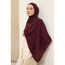 Silk Home Naia Pamuk Şal Çiçek Desen Mürdüm