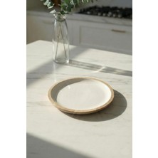 Efnaz Style Mango Agacı Pasta Tabağı & Sunum Tabağı 20 cm Krem
