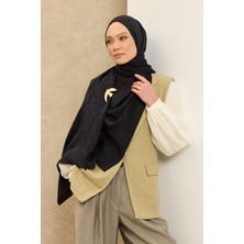 Silk Home Naia Pamuk Şal Çiçek Desen Siyah