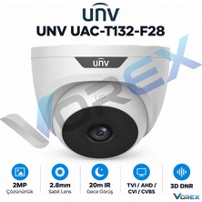 Vorex Unv UAC-T132-F28 2mp 1080P 2.8mm 20M Ir Gece Görüşlü Analog Turret Dome Güvenlik Kamerası