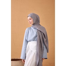 Silk Home Naia Pamuk Şal Aris Koyu Gri