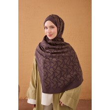 Silk Home Naia Pamuk Şal Aris Kahve-Mor