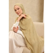 Silk Home Naia Pamuk Şal Çiçek Desen Yağ Yeşili