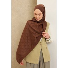 Silk Home Naia Pamuk Şal Mini Monogram Çikolata Kahve