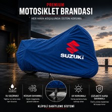 ULTRASHOP Suzukı Ts 185 Mavi Motosiklet Branda Su Geçirmez Motor Branda
