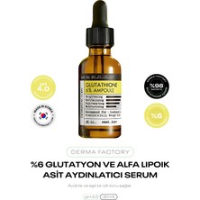 %6 Glutatyon ve Alfa Lipoik Asit Içeren Aydınlatıcı Serum Derma Factory Glutathione %6 Ampoule