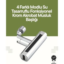 Elvasta Krom Musluk Başlığı | 4'ü 1 Arada Su Çıkışı | Kolay Montajlı
