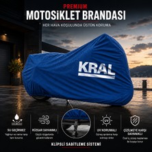 ULTRASHOP Kral Motor Spica 50 Mavi Motosiklet Branda Su Geçirmez Motor Branda
