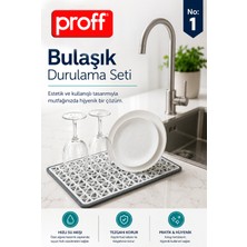 proff Plastik Bulaşıklık Kurutmalık ve Sebze Süzgeci Hijyenik Durulama Seti 25,5 x 38 cm