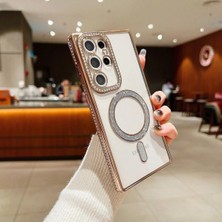 Halkhouse Galaxy S26 Ultra Kılıf Kamera Korumalı Magsafe Özellikli Taşlı Simli Joke Kapak