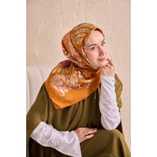 Silk Home Twill Ipek Mercan Eşarp Koyu Turuncu 90X90
