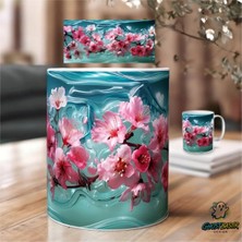 Ghostbastır Design Kiraz Çiçekli Kupa Bardak | Tek Adet K0589