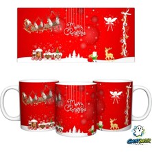 Ghostbastır Design Merry Christmast | Yılbaşı Kupa Bardak | Tek Adet K0607