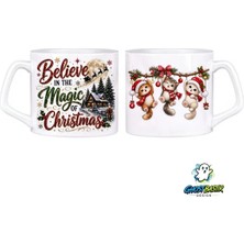 Ghostbastır Design Kedili Noel | Yılbaşı Kupa Bardak | Tek Adet 1014