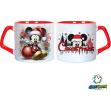 Ghostbastır Design Mickey Mouse Noel | Yılbaşı Kupa Bardak | Tek Adet 1033