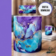 Ghostbastır Design Mor ve Mavi Kristal Kupa Bardak | Tek Adet K0619