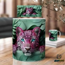 Ghostbastır Design Pembe Leopar Kupa Bardak | Tek Adet K0658