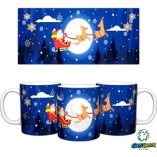 Ghostbastır Design Dolunayda Noel Baba | Yılbaşı Kupa Bardak | Tek Adet K0550