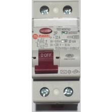 Makel 2X32A 30Ma Kaçak Akım Koruma Şalteri Elektriksel Parametreler ile Güçlü Koruma