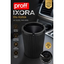 proff 2 Adet Ixora Oto Küllük Araç Içi Bardaklık Uyumlu Koku Yapmaz Yanmaz Küllük Siyah