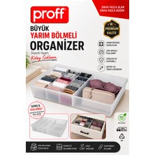 proff Büyük Boy Çok Amaçlı Dolap Içi Düzenleyici Takı Makyaj Çorap Organizer Kutu 49,2 cm x 33 cm
